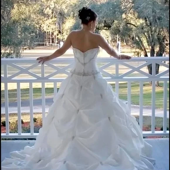 strapless open back dress Abella by Allure Bridals 
